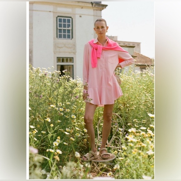 TUCKERNUCK Crepe Callahan Shirt Dress in Peach Size XL NWT - Picture 3 of 14